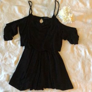 Open Shoulder Black Romper